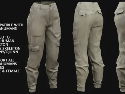 Pants 132 - All MH Bodies - UE5 Skeletons - Rigged Low-poly 3D model