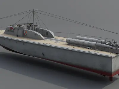 Higgins 81 ft PT-6 Motor Torpedo Boat Low-poly 3D model