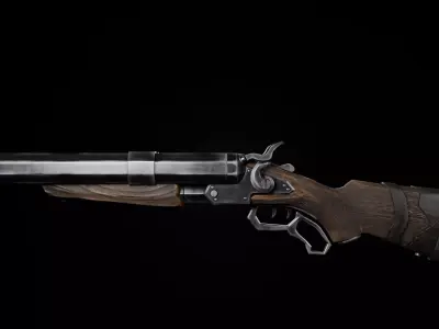 Game Ready Double Barrel Shotgun low poly  3D Model for Games VR Low-poly 3D model