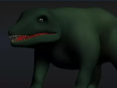 erythrosuchus Low-poly 3D model dinosaur Low-poly 3D model