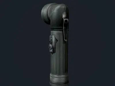 Military Flashlight Game Ready Low-poly 3D model