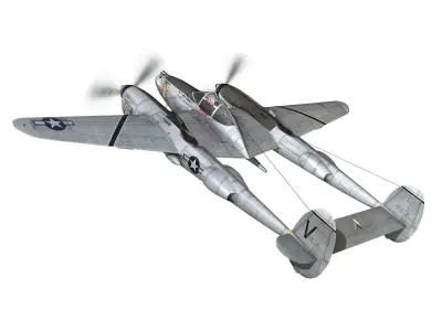 Lockheed P-38 Lightning - Pecks Bad Girl 3D model