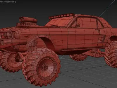 Turbo Charged Monster Truck Free 3D model