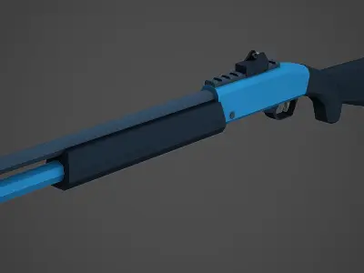 Stylized FN SLP Shotgun Low Poly Mobile Ready Low-poly 3D model
