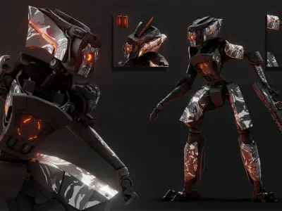 Jackal Scifi Robot 3D model