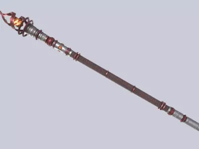 Bloodlust scepter Low-poly 3D model