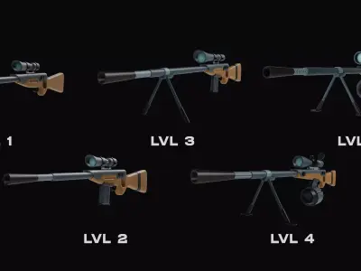 Stylized Sci-fi Battle Snipers Low-poly 3D model