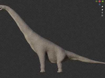Brachiosaurus dinosaur model rigged Low-poly 3D model