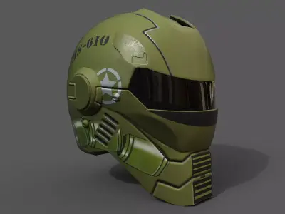 Helmet scifi military combat  Low-poly 3D model