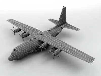  Lockheed AC-130U Spooky Aircraft Low-poly 3D model