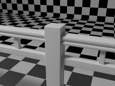 Glass Railing - Style 1 3D model