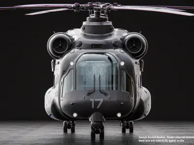 Sci Fi Cargo Helicopter 3D model