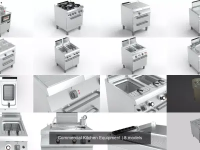 Commercial Kitchen Equipment 3D Model Collection