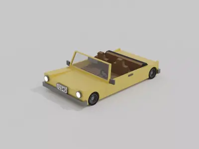 lowpoly open car Free low-poly 3D model