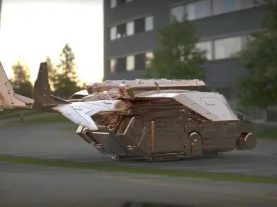  Dropship helicopter ship airship dirigible areoboat 3D print model