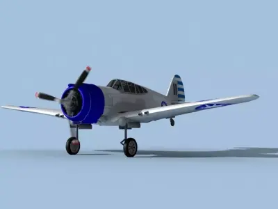 Curtiss H-75C Mohawk V13 China 3D model