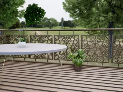 Terrace Fence 3D model