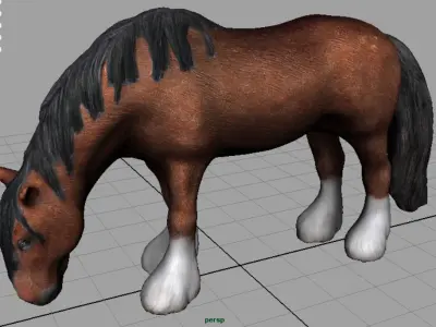 HORSE EATING 3D model