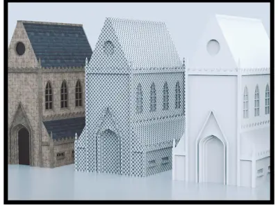 Medieval Church Low-poly 3D model