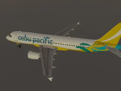 Cebu Air airbus a320-214 low poly 3D Model Low-poly 3D model
