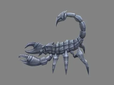 Stone scorpion sculpture Low-poly 3D model