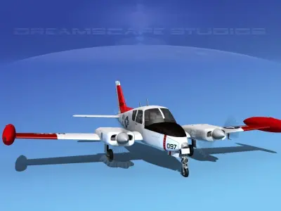 Cessna U-3B Blue Canoe V09 3D model
