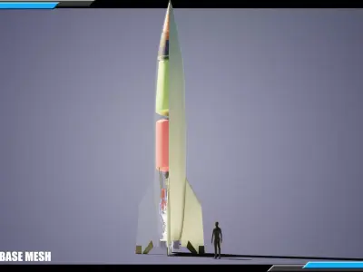 V2 ROCKET BASE MESH Low-poly 3D model