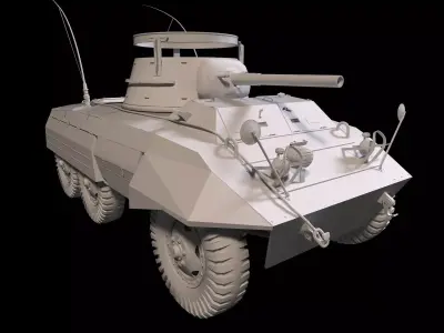 M8 Greyhound Game-Ready Low-poly 3D model