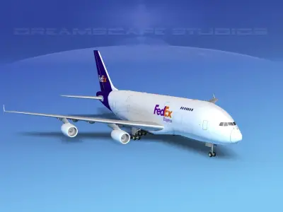 Airbus A380-800 FedEx 3D model