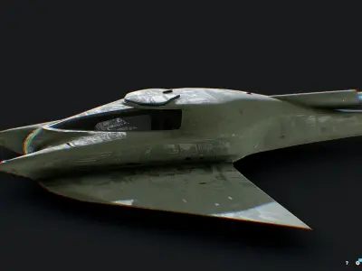 Sci-Fi Flying Vehicle Low-poly 3D model