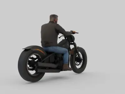 Chopper Biker Free 3D model