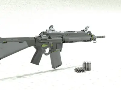 laos Game Rifle Low-poly 3D model