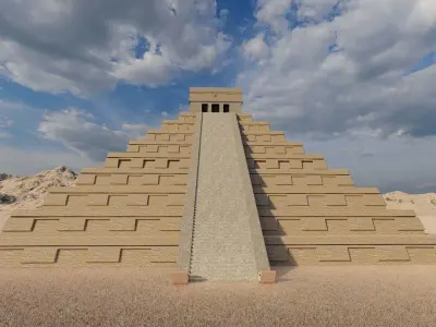 Zigurat ancient pyramid-Ziggurat Temple 3D model