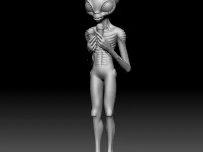 Alien Statue - 0290 3D print model