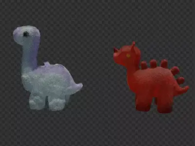 Dinosaurs plushies 3D model