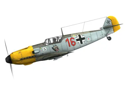 Messerschmitt - BF-109 E - Red 16 3D model