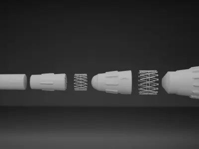 N1 Rocket Low-poly 3D model