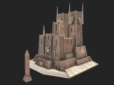 Ancient Desert Fortress - Low Poly Architecture Low-poly 3D model