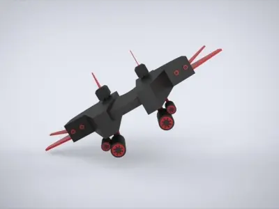BattleWar SpaceShip Low-poly 3D model