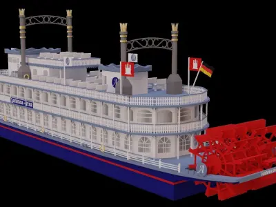Louisiana Star Paddle Steamer 3D model