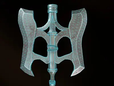 Heavy Battle Axe Stylized - PBR Low Poly Model Free low-poly 3D model