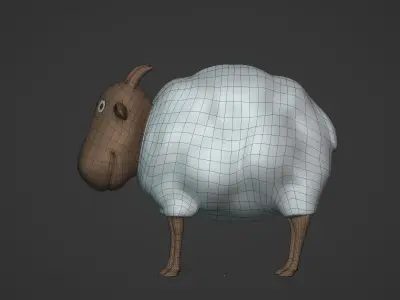 Cartoon Sheep Low-poly 3D model