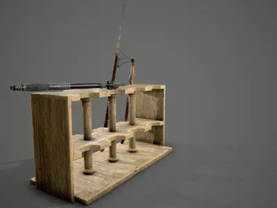 Medieval Weapon Market 03 Low-poly 3D model