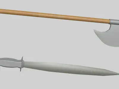 Game ready Viking Weapons Pack Low-poly 3D model