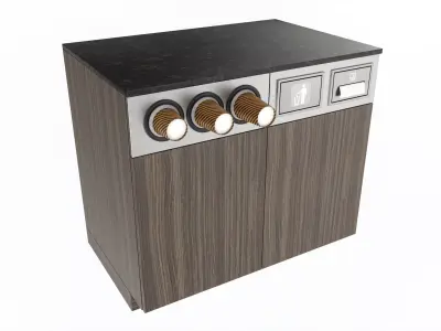 Coffee station bar cabinet furniture commercial industrial 01 3D model