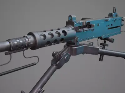 M2 Browning 50 CAL Machine Gun HQ 3D model