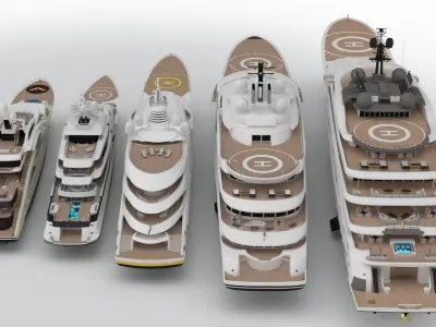 Collection Yacht Bay Three 3D model
