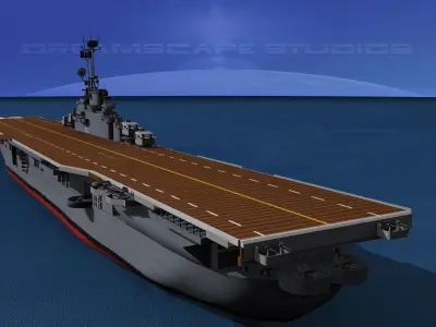 Essex Class Aircraft Carrier CV-13 USS Franklin 3D model