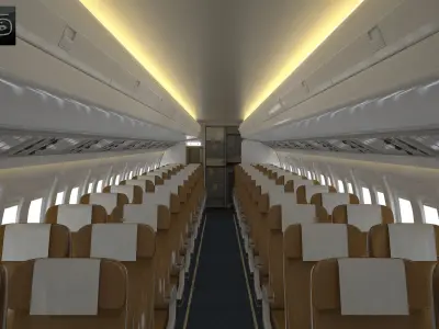 Airplane Cabin V2 Low-poly 3D model