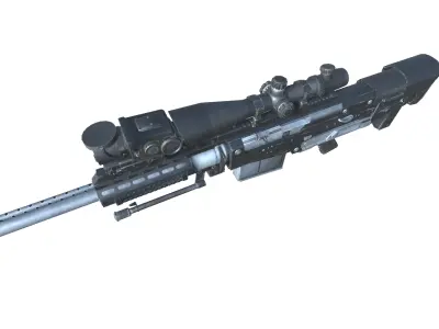 22-AS50-gun model 3d game ready model Low-poly 3D model Low-poly 3D model